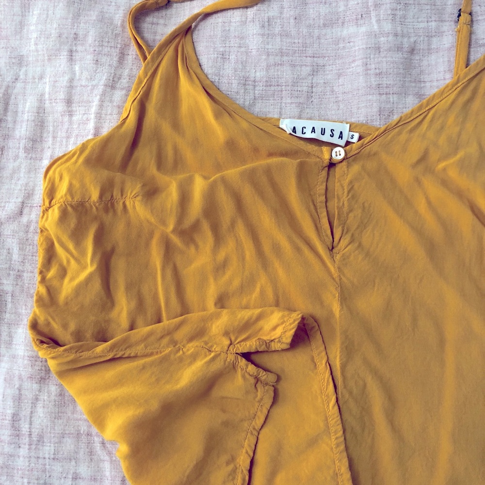 LACAUSA cami in mustard yellow